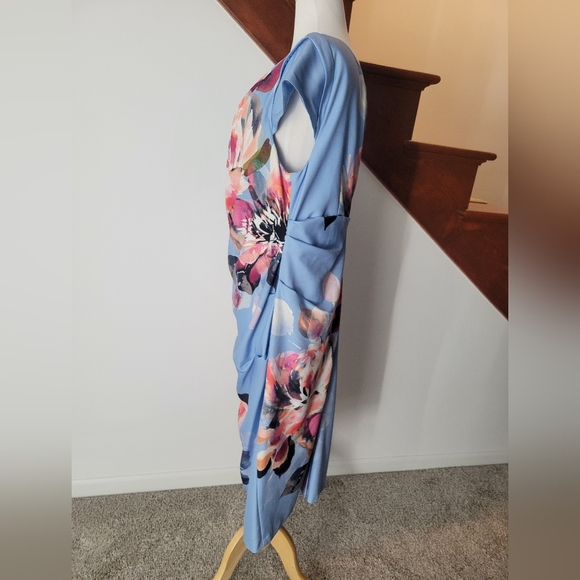 Adrianna Papell Plus Size 16 Dress heath‎ floral blue - Picture 8 of 8